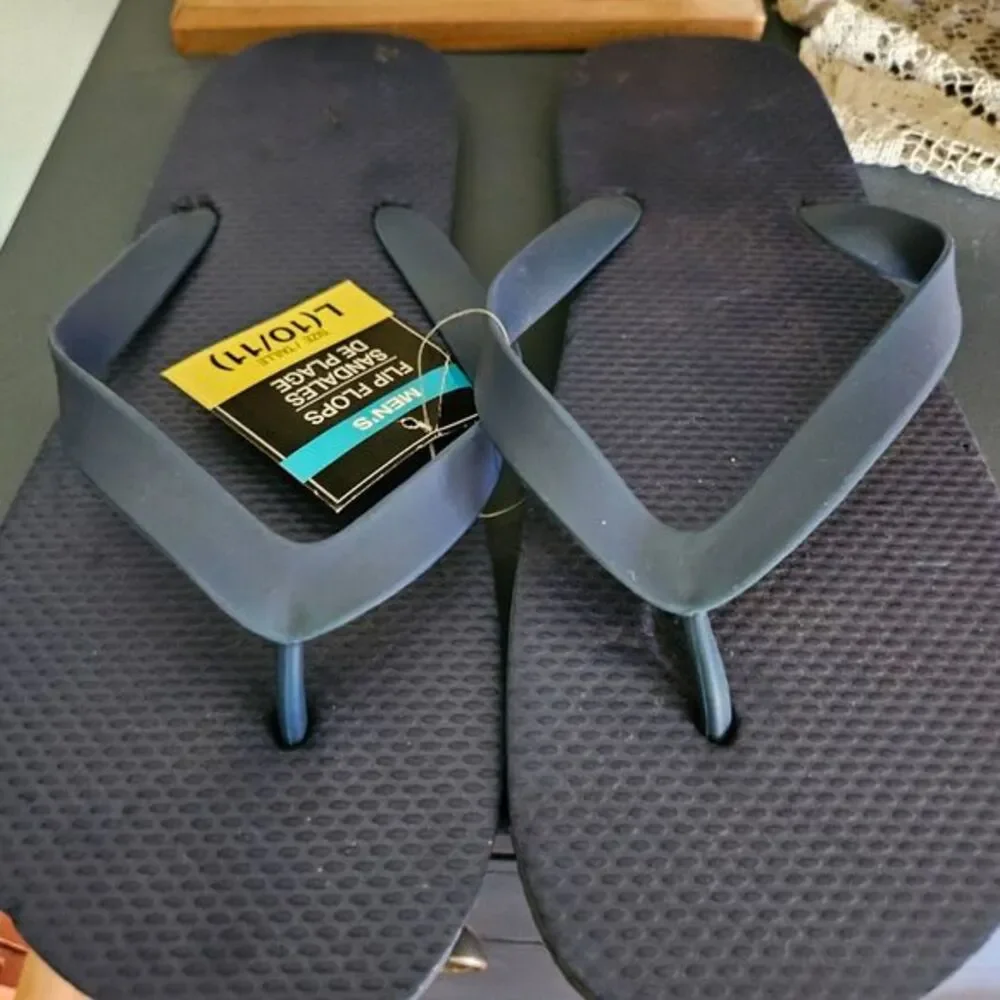 Men’s Blue Flip Flops XXL 10/11 – Lightweight Casual Summer Sandals NWT‎